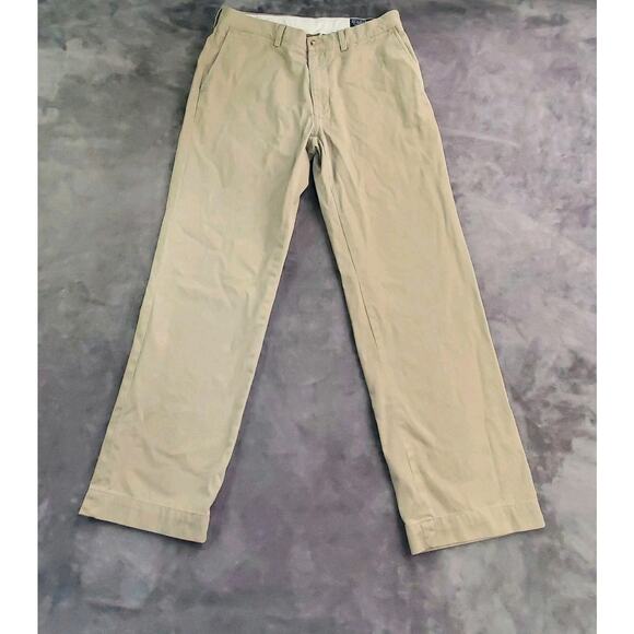 Polo Ralph Lauren Pants Mens 34x30 Classic Fit Chino Casual Flat Front Khaki C24 - Picture 1 of 11